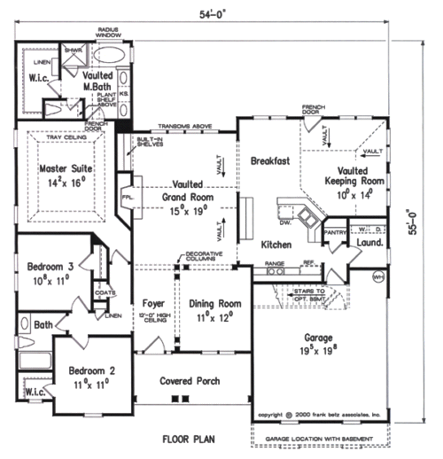 CARTWRIGHT House Floor Plan Frank Betz Associates