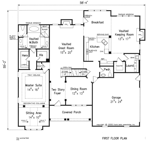 SUMMERFIELD House Floor Plan Frank Betz Associates