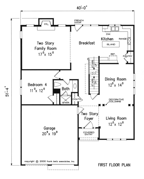 WHARTON House Floor Plan Frank Betz Associates