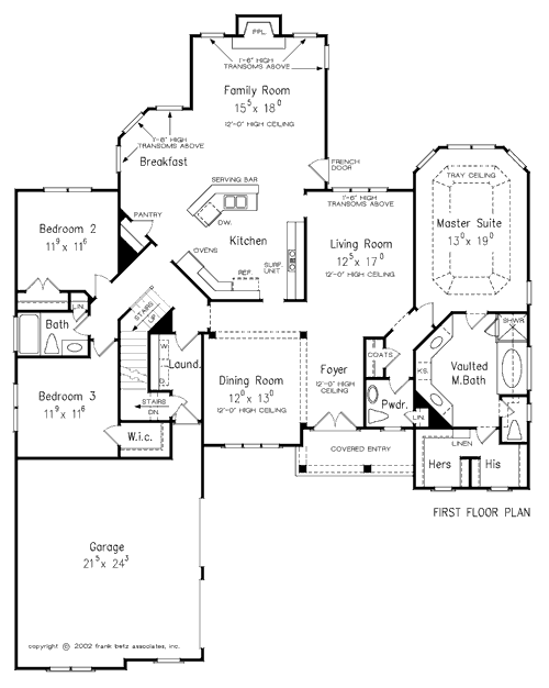 KINGSPORT House Floor Plan Frank Betz Associates