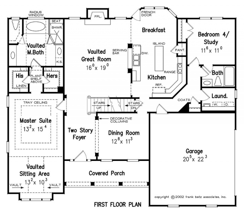 DEFOORS MILL House Floor Plan Frank Betz Associates