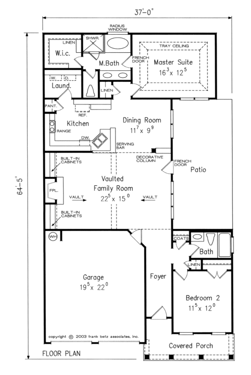 CARRAWAY House Floor Plan Frank Betz Associates