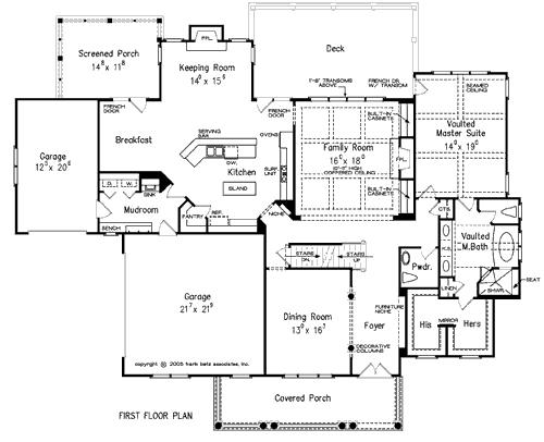 Manhet House Floor Plan Frank Betz Ociates First Floor