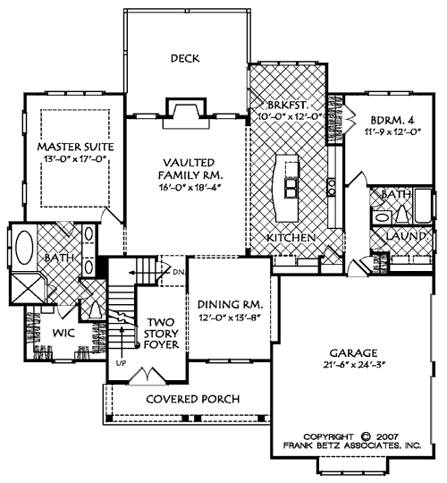 SHOAL CREEK (A) House Floor Plan Frank Betz Associates